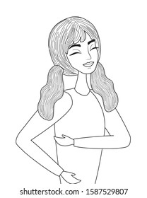 Woman cartoon drawing design, Girl female person people human and social media theme Vector illustration