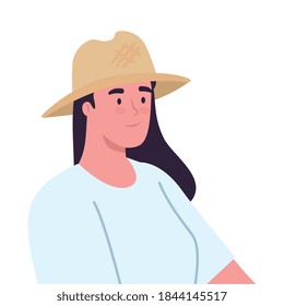 woman cartoon with hat design, Girl female person people human and social media theme Vector illustration