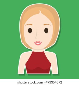 Woman cartoon icon. Avatar people person and social media theme. Colorful design. Vector illustration