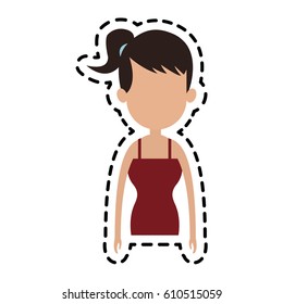 woman cartoon icon image 