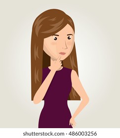 woman cartoon idea think creativity design