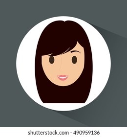 Woman cartoon inside circle icon. Avatar people person and social media theme. Colorful design. Vector illustration