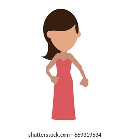 woman cartoon isolated casual