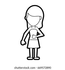 woman cartoon isolated casual