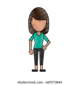 woman cartoon isolated casual