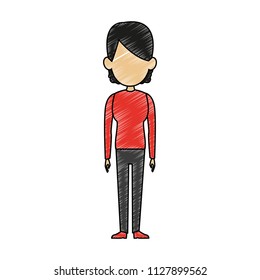 Woman cartoon isolated scribble