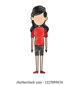 Woman cartoon isolated scribble