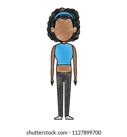 Woman cartoon isolated scribble
