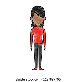 Woman cartoon isolated scribble