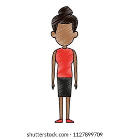 Woman cartoon isolated scribble