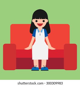 Woman cartoon vector.