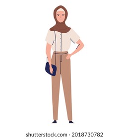 woman in casual clothes and hijab