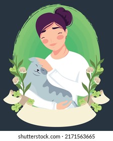 woman with cat frame scene