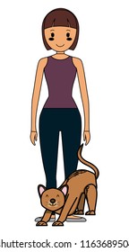 woman and cats design