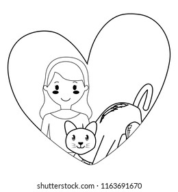 woman and cats design