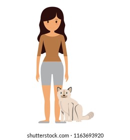 woman and cats design