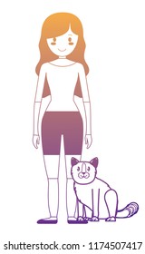 woman and cats design