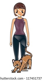 woman and cats design