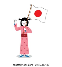Woman celebrate japan independence day