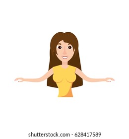 Woman celebrating cartoon