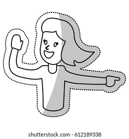 woman celebration dance cheerful outline