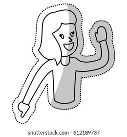 woman celebration dance cheerful outline