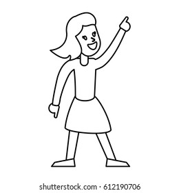 woman celebration dance cheerful outline