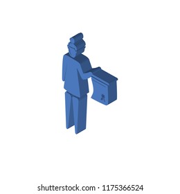 Woman certification isometric left top view 3D icon