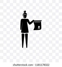 Woman certification vector icon isolated on transparent background, Woman certification logo concept