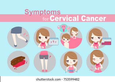 woman with cervical cancer on the blue background