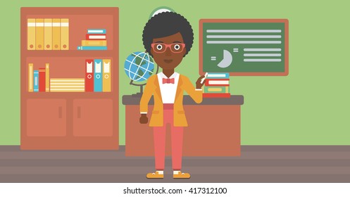 Woman with chalk in hand.