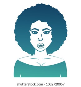 woman character with afro hair pop art style