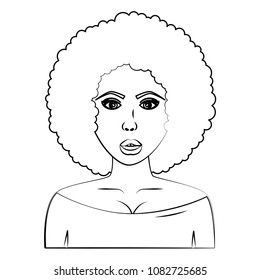 woman character with afro hair pop art style