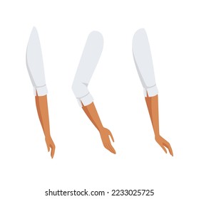 Woman Character Arms with Blouse Sleeve as Constructor with Separated Body Part Vector Set