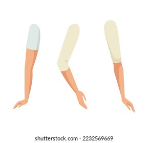 Woman Character Arms as Constructor with Separated Body Part Vector Set