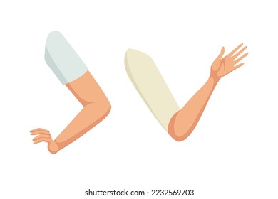 Woman Character Arms as Constructor with Separated Body Part Vector Set