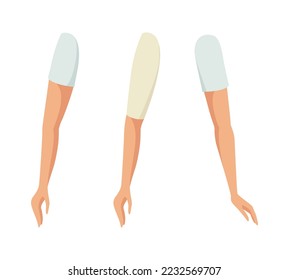 Woman Character Arms as Constructor with Separated Body Part Vector Set