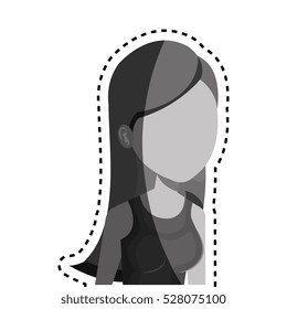 woman character with cutting line