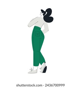 Woman Character Dance Happily at Party Vector Illustration