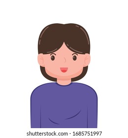 Woman character design. Woman cartoon vector on white background.