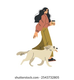 Personaje de mujer con mascota de perro como Ilustración vectorial de animales domésticos