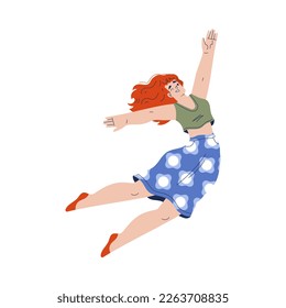 Personaje femenino caído luego de deslizarse en la ilustración del vector terrestre