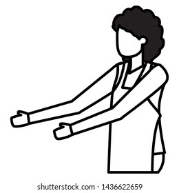 woman character female on white background vector illustration
