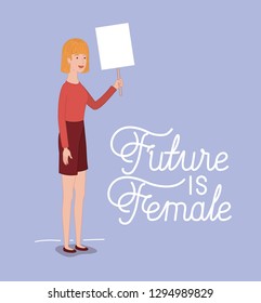 woman character with feminist message