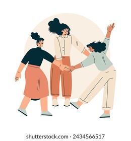 Woman Character Giving High Five Hand Gesture with Joy Vector Illustration