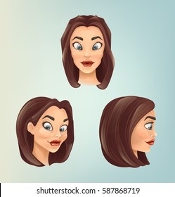 Woman Character Head Different Angles Vector Stock Vector Royalty Free Woman Character Head Different Angles Vector Stock Vector Royalty Free