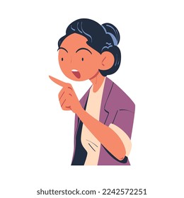 Woman Character as Member of Negotiation at Negotiating Table Vector Illustration