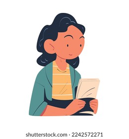 Woman Character as Member of Negotiation at Negotiating Table Vector Illustration