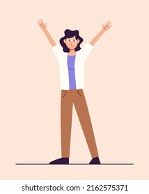 Woman character on isolated backgorund. Vector illustration