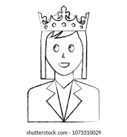 woman character portrait with crown